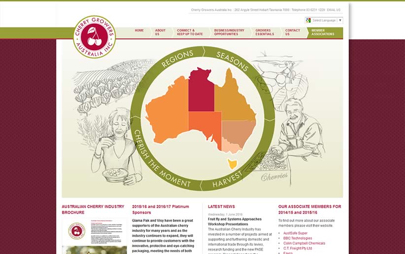 Cherry Growers Australia website development