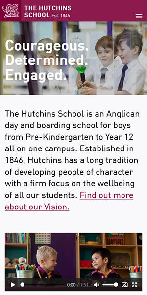 The Hutchins School mobile website